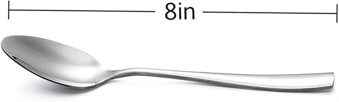 24-Piece Large Stainless Steel Dinner Spoons,8 Inches