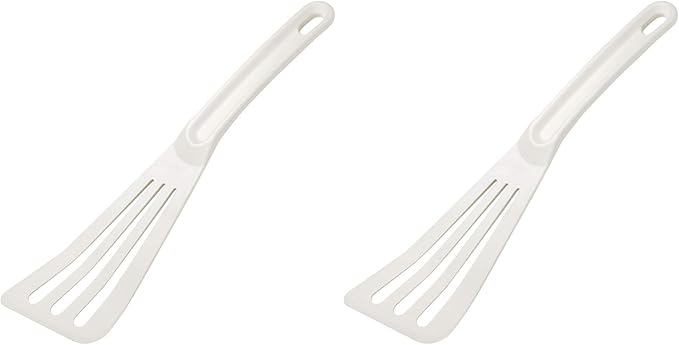 Mercer Culinary Hell's Tools Hi-Heat Slotted Spatula, 12 Inch x 3.5 Inch, White (Pack of 2)