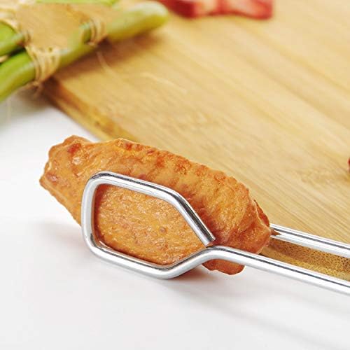 Scissor Tongs, 10-Inch Heavy Duty Stainless Steel Cooking Tongs With Plastic Silicone Kitchen Food Baking Bread Clamp BBQ Grilling Wire Tongs, Black Set of 2