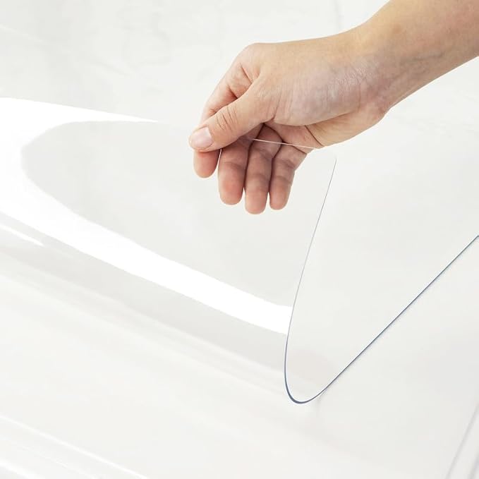 Warmstar Clear Table Cover Protector 34 x 34 Inch,1.5mm Thick Plastic Table Cover Rectangle,PVC Clear Table Protector,Desk Protector Mat for Kitchen, Dresser, Writing Desk，Dining Room Table