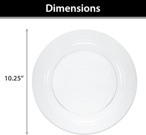 120 Count Plastic Plates 10.25 inch Premium Quality Heavyweight China Like Disposable Plates, Wedding and Party Dinnerware, Crystal Clear, Value Pack 120 Count
