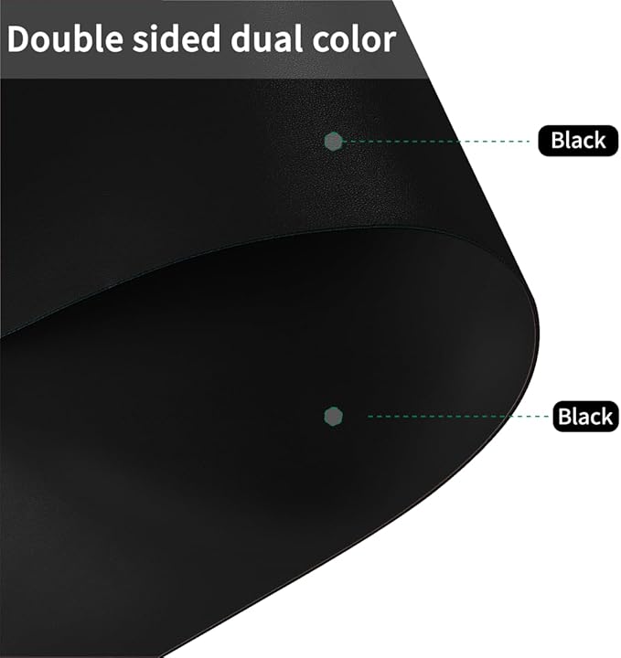 Table Top Protector for Dining Room Table - Can Be Used On Both Sides Waterproof and Easy to Clean Good Flatness(Black+Black 44x84)