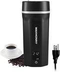 550ml Travel Kettle,110V-240V Dual Voltage Portable Electric Kettle 6-Temperature Control,304 Stainless Steel Small Mini Tea Coffee Kettle,400W Fast Water Boiler with Auto Shut-Off, Black