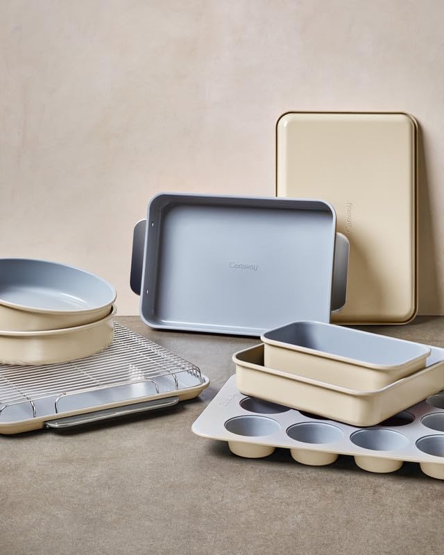 Caraway Non-Stick Ceramic 9”x13” Rectangle Pan - Naturally Slick Ceramic Coating - Non-Toxic, PTFE & PFOA Free - Perfect for Brownies, Lasagnas, and More - Navy