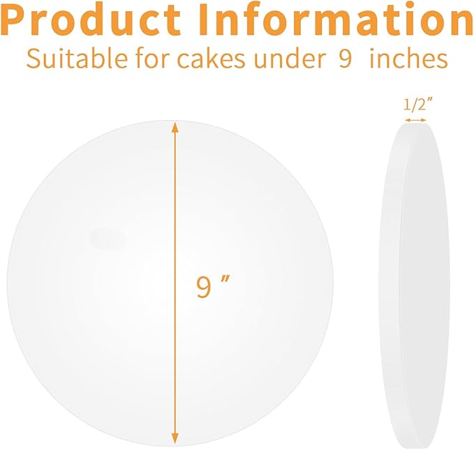 10pcs Cake Boards Drums 9 Inch Round Sturdy Corrugated Cardboard Base,1/2 Thick Drums Cake Base Sturdy Multiple Layers of Cardboard for Heavy or Multi Layer Cakes Base para Pastel (9inch/10pcs)
