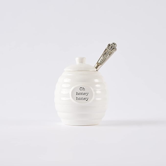 Mud Pie Honey Pot Serving Set, White