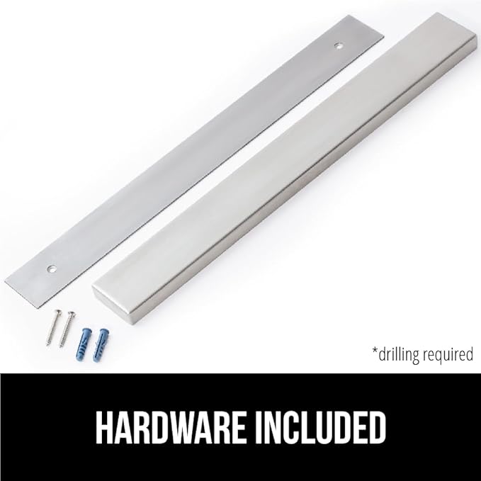 GORILLA GRIP Stainless Steel Magnetic Knife Holder for Wall, 18 Inch, Multi-Purpose Magnet Bar for Knives, Tools, Art Supplies, Heavy Duty Strip Holds Up to 6 lbs, Kitchen Organizer, Drilling Required