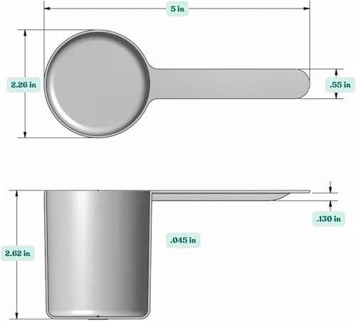 148 mL (148 CC | 5 Oz.) Long Handle Scoop for Measuring Coffee, Pet Food, Grains, Protein, Spices and Other Dry Goods (Pack of 25)
