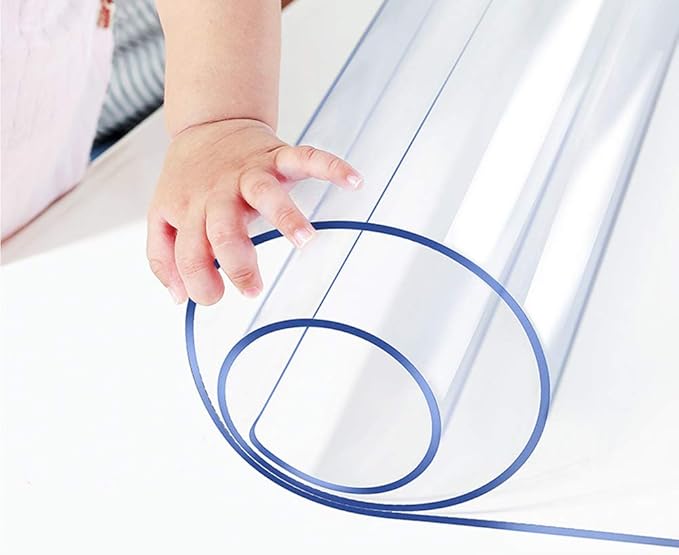 Clear Table Protector Plastic Office Desk Blotter Pad Cloths PVC Night Stand Table Cover Mat Office Desk Mat Shelf Surface Protection Crystal Children Painting Cover Pad Transprent Rectangular 19x39"