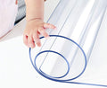 Wadrac Clear Table Protector Plastic Table Cloths PVC Night Stand Table Cover Mat Office Desk Mat Shelf Surface Protection Crystal Children Painting Cover Pad Transprent Rectangular 23.6x63 inch