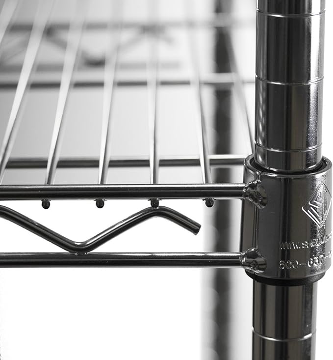 Shelving Inc. 14" d x 48" w Chrome Wire Shelving with 2 Tier Shelves, Weight Capacity 800lbs Per Shelf