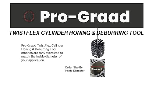 TwistFlex 1-1/2" 180SC Cylinder Hone | 1.5" (38mm) Flexible Cylinder Honing & Deburring Tool | Bore Brush for Hole Diameters 1.37 - 1.5" | Silicon Carbide 180 Grit | 1/4" Shank | 8" Length