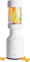 The Beast Mini Blender | Mini Countertop Kitchen Blender | Blend Smoothies and Shakes, Dressings, Sauces, Dips | Straw Cap and Straws Included | 600W (Cloud White)