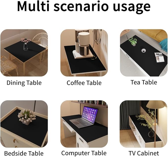 Dining Table Cover Protector for Dining Room Table - Can Be Used On Both Sides Waterproof and Easy to Clean Good Flatness Used for Dining Table(Black+Gray 44x78)