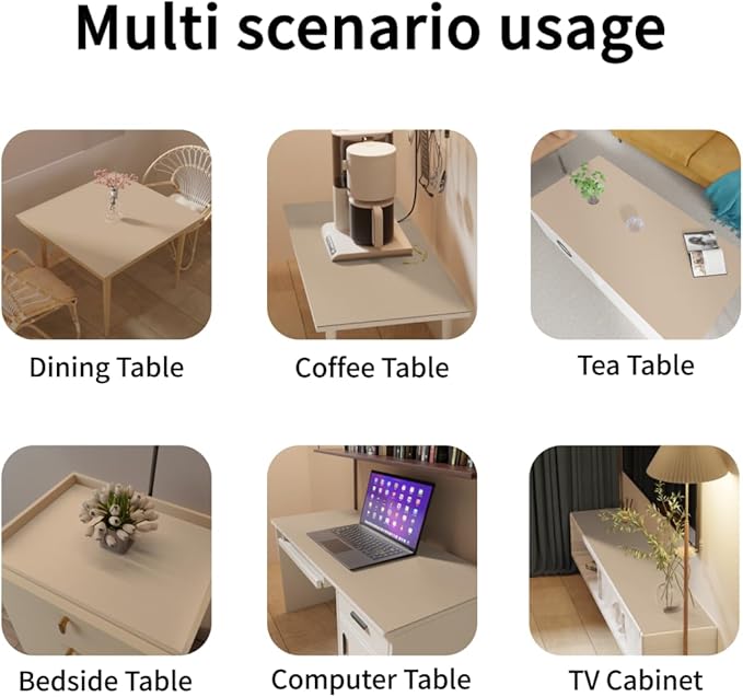 Leather Dresser Cover,1.8mm Thick,14x72 Inch,Dresser Protector Top,Dresser Top Protector,Dresser Cover Top,Dresser Top Cover,Dresser Cover Top for Bedroom.(Light Brown+Gray,14x72)
