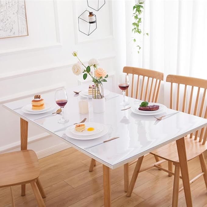 Clear Table Cover - 12 x 40 Inch, 1.5mm Thick Plastic Mat, Protector for Desks and Tables
