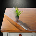 NECAUX Custom Multisize 1.5mm Thick Frosted PVC Table Cover Protector - 19 x 60 Inch Waterproof Rectangular Protective Table Pad for Console Table/Media Stand/Wood Dresser, Bench, Counter Tops