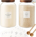 2 PCS Large Glass Jar with Airtight Lid, Glass Food Storage Jars for Tea,Spice,Cereal, Egg,Flour,Coffee and More(1 gallon/4000 ml)