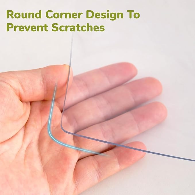 38 x 96 Inch Clear Table Cover Protector, Clear Table Protector for Dining Room Table, 1.5mm Plastic Table Cover, Waterproof Table Pad for Kitchen, Office