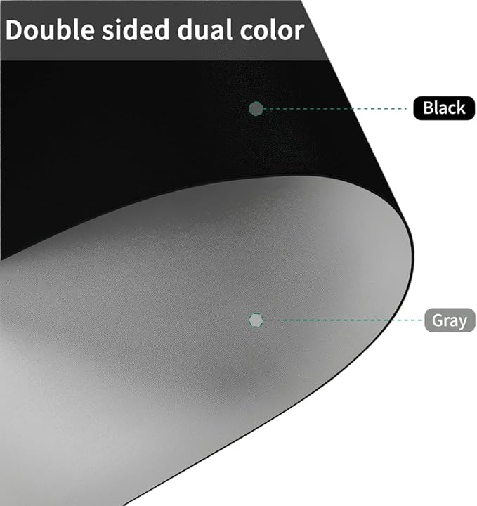 Leather Table Cover,1.8mm Thick,12x84 Inch Desk Cover,Dresser Cover Top,Dresser Protector Top,Dresser Cover,End Table Cover.(Black+Gray,12x84)