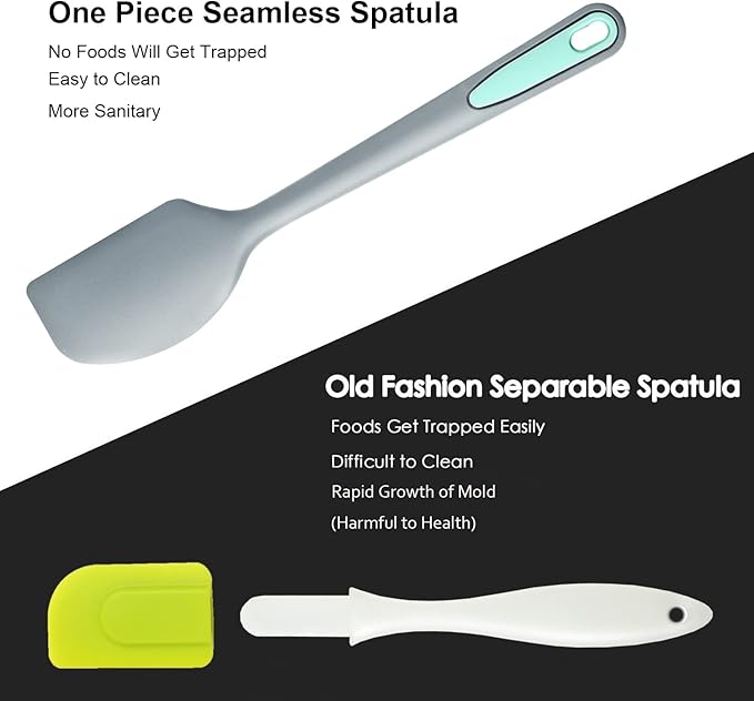 To encounter Silicone Spatula, 7 Pieces Seamless Spatula Set, Nonstick Turner Spatulas for Baking, Cooking & Mixing, Dishwasher Safe