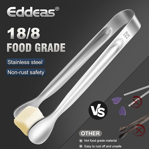 12PCS Ice Tongs Mini Sugar Tong - 2 Sizes 6 & 4 Inch Stainless Steel Small Serving Tongs, Small Kitchen Tiny Tong for Appetizers,Tea Party, Coffee Bar, Desserts (Silver)