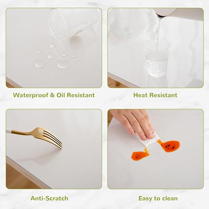35 x 70 Inch Clear Table Cover Protector, Clear Table Protector for Dining Room Table, 1.5mm Plastic Table Cover, Waterproof Table Pad for Kitchen, Office