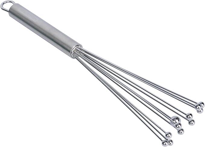 Restaurantware-German Standard 10.6 Inch Ball Whisks, 24 Dishwashable Kitchen Whisks - Ergonomic Handle, Durable, Stainless Steel Manual Egg Beater, Suitable For Whisking, Stirring, Mixing, Beating