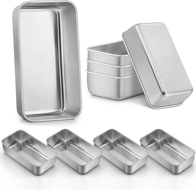 LIANYU 9 Pack Bread Loaf Pans for Baking 9x5Inch, Stainless Steel Meat Bread Baking Pans, Loaf Tin for Homemade Banana Sandwich Sourdough
