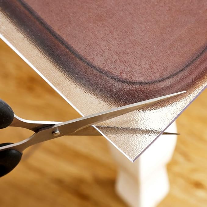 NECAUX Custom Multi-Size 1.5mm Thick Clear PVC Table Cover Protector - 24 x 60 Inch Water Resistant Plastic Rectangular Vinyl Non-Slip Desk Pad for 5 Foot Coffee Table/Writing Desk