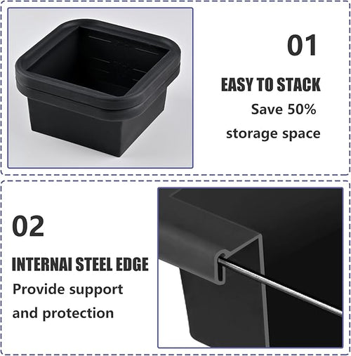 2 Cup Silicone Freezer Trays with Lid 4 Pack Silicone Freezer Molds Soup Containers Make 4 Perfect Soups, Broths, Stews, Sauces, Curries (Black)