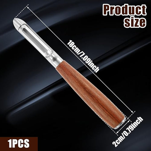 1Pcs I Style Stainless Steel Vegetable Peeler for Fruit Veggie Heat Resistant Incisive Cucumber Peeler With Solid Wood Handle for Home Kitchen Use