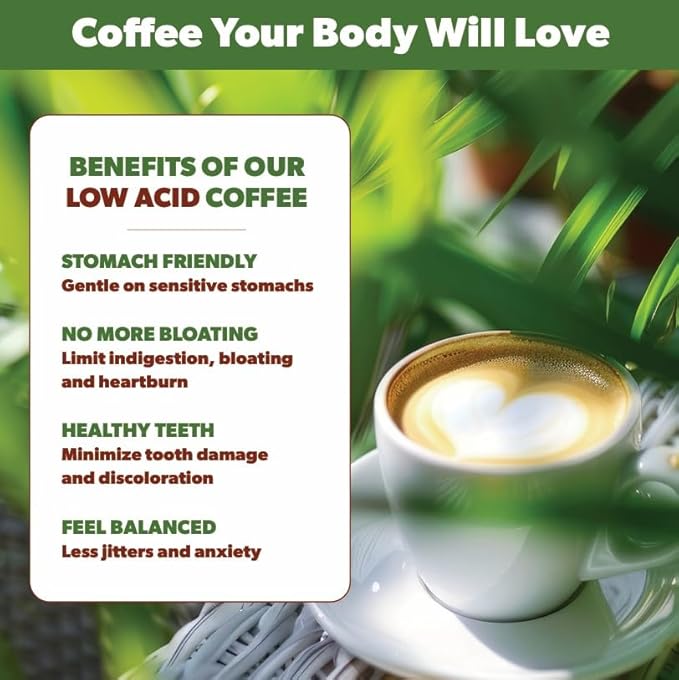 Low Acid Organic Coffee – Whole Bean, Mold-Free & Stomach Friendly by Java Planet, Colombian Single Origin, Medium Dark Roast, Smooth Full Flavored, 2x1LB Bag