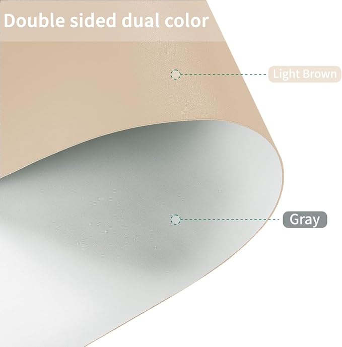 Vanity Top Protector - Can Be Used On Both Sides Waterproof and Easy to Clean Good Flatness Used for Dresser Table(Light Brown+Gray 10x39)