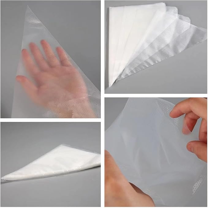 19-Inch Icing Bags Heavy Duty, AMBESTAR 100 Pieces Thick Anti-Burst Disposable Decorating Bags for all Size Tips Couplers and Baking Cookies Candy Supplies Kits, Large Cake Decorating Tools