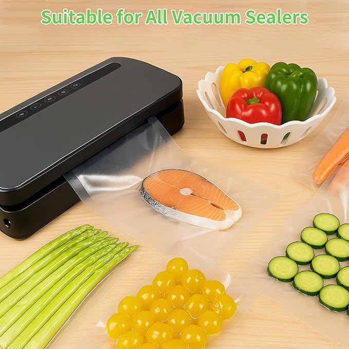 MakMeFre 400 Pint Size 6" x 10" Vacuum Sealer Bags with BPA Free and Heavy Duty,Great for Food Storage Vaccume Sealer PreCut Bag
