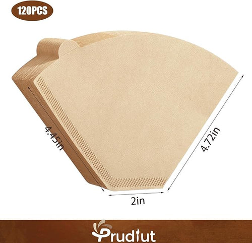 120 Count #4 Cone Coffee Filters 8-12 Cups, Disposable Natural Coffee Filters 4 Cone Paper Unbleached 4 Filters Paper Compatible with Ninja, Drip and Pour Over Coffee Maker