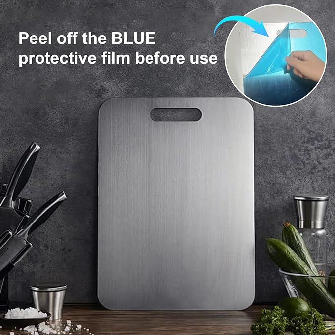 Katuchef Titanium Cutting Board,2026 New 100% Pure Titanium Cutting Boards for Kitchen,Non toxic Doubld-Side Durable Chopping Boards, Easy to Clean and Store(1PC-XL:18.11 * 11.81)