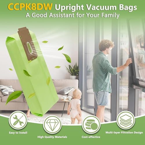 16 Pack Vacuum Bags Replacement for Oreck Type CC, Fit for All Oreck XL Upright Vacuum Cleaner, Replaces Part # CCPK8DW