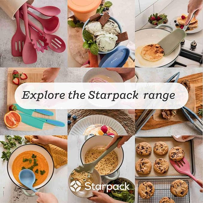 StarPack Premium Flexible Silicone Turner Spatula - High Heat Resistant to 600°F, Hygienic One Piece Design, Non Stick Rubber Kitchen Utensil for Fish, Eggs, Pancakes, Cookies & more (Stormy Grey)