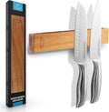Zulay 11.75" Seamless Acacia Wood Magnetic Knife Holder - Wooden Magnetic Knife Strip for Organizing your Kitchen - Elegant & Multifunctional Magnet Holder for Wall with Easy Installation