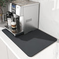 AMOAMI Dish Drying Mat for Kitchen Counter-Coffee Mat Bar Accessories, Hide Stain, Rubber Backed, Absorbent, Fit Under Coffee Maker, Espresso Machine, Pot, Dish Rack, 12"x19", Dark Grey