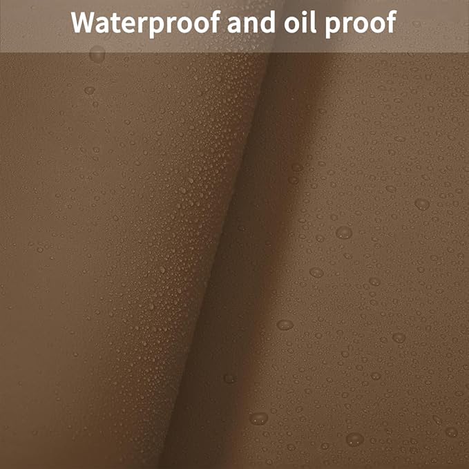 Leather Dresser Cover,1.8mm Thick,14x72 Inch,Dresser Protector Top,Dresser Top Protector,Dresser Cover Top,Dresser Top Cover,Dresser Cover Top for Bedroom.(Mud Color+Champagne Gold,14x72)
