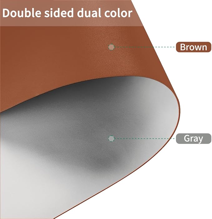 Table Pad for Dining Room Table - Can Be Used On Both Sides Waterproof and Easy to Clean Good Flatness Used for Dining Table(Brown+Gray 44x72)