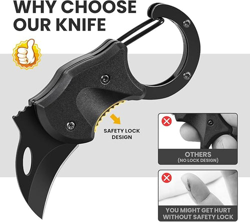 2 Pack Small Pocket Knife Gifts for Men & Women, Folding Box Cutter, Birthday & Christmas Stocking Stuffers Gifts Idea for Wife Husband Dad Mom (Black & Red)