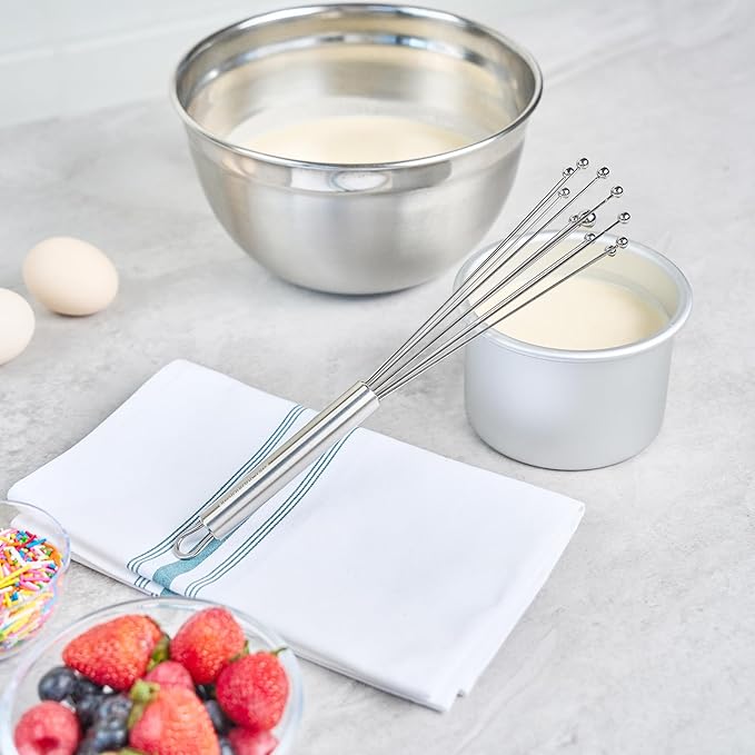 Restaurantware-German Standard 10.6 Inch Ball Whisks, 24 Dishwashable Kitchen Whisks - Ergonomic Handle, Durable, Stainless Steel Manual Egg Beater, Suitable For Whisking, Stirring, Mixing, Beating