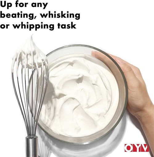 12" Whisk for Cooking, Ergonomic Handle, Dishwasher Safe 18/10 Stainless Steel Whisk, Professional Kitchen Wire Whisk, Perfect for Blending, Whisking, Baking, and Beating