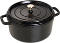 STAUB Cast Iron Dutch Oven 5.5-qt Round Cocotte, Made in France, Serves 5-6, Black Matte