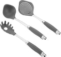 Anolon Gadgets Utensil Kitchen Pasta Cooking Tools Set, 3 Piece, Graphite Gray