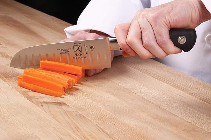 Mercer Culinary M20707 Genesis 7-Inch Santoku Knife,Black